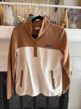 Columbia Two-Tone Fleece Pullover - Brown & Cream